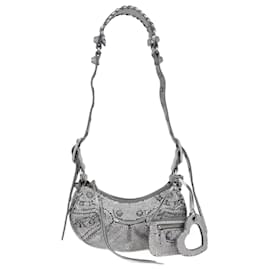 Borsa a Spalla Le Cagole XS in Cristallo Grigio/Argento di Balenciaga