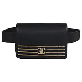 Borsa a cintura Captain nera di Chanel