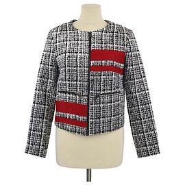 Giacca con zip a righe tricolori rosse Karl Lagerfeld