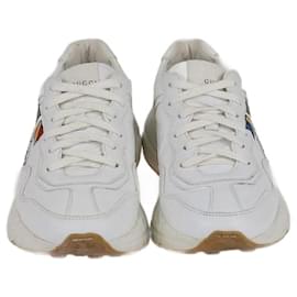 Sneakers Rython Bianche con Stampa Mondiale Gucci