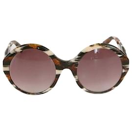 Gucci Rundsonnenbrille in mehrfarbig/burgunder Farbverlauf