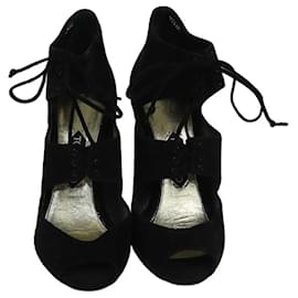 Schwarze Cut-Out Peep-Toe-Ankle-Sandalen von Tom Ford