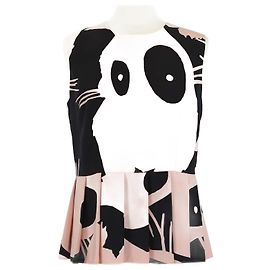 Tops Peplum con Estampado de Calavera Rosa/Negro Alexander McQueen