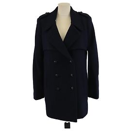 Chloé Chloe Marineblauer Crepe Doppelreiher Langarm Peacoat