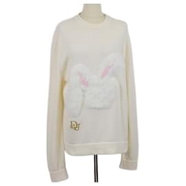 Autre Marque Cremefarbener Sweatshirt mit Kaninchen-Patch Christian Dior x ERL
