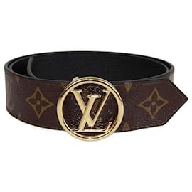 Cintura reversibile Louis Vuitton Monogram LV Circle nera