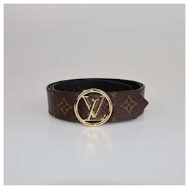 Cintura reversibile Louis Vuitton Monogram LV Circle nera