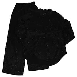 Camicia con colletto decorata con strass neri Balenciaga & Pantaloni con cordino