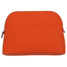 Estuche Bolide Mediano de Lona Naranja Hermès