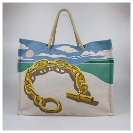 Borsa da spiaggia Escale à La Plage in tela multicolore di Hermès