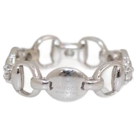 Gucci 18k White Gold Diamond Horsebit Ring