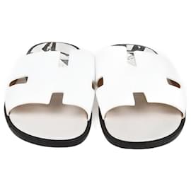 Hermès Weiße Rodeo Pegase Druck Izmir Sandalen