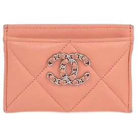 Chanel Peach Quilted 19 Card Holder