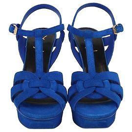 Sandali con piattaforma Blue Tribute di Saint Laurent