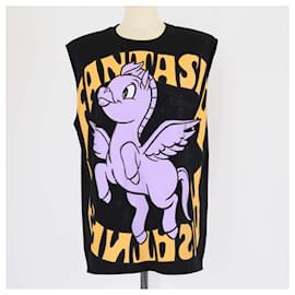 Autre Marque Ärmelloses Shirt mit Schulterpolstern im schwarzen Fantasia-Druck Stella McCartney x Disney