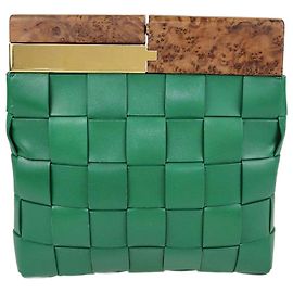 Bottega Veneta Pouch Snap Intreccio Verde