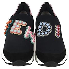 Sneakers Slip On Fendi Nero/Rosa Fun Fair Logo