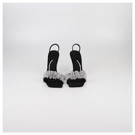 Sandali Julie Crystal Scrunchie neri di Alexander Wang