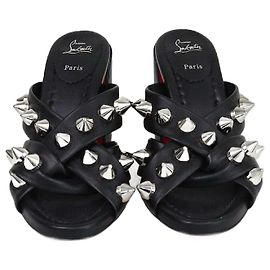 Mule nere Spika Club con borchie Christian Louboutin