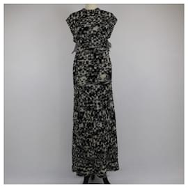 Chanel Maxikleid aus Boucle-Strick in Schwarz/Weiß