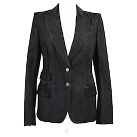 Schwarzer Denim-Einreiher Blazer von Tom Ford