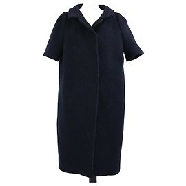 Cappotto blu navy con dettagli in bottone, lunghezza ginocchio Marni