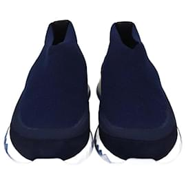 Hermes Navy Blau Strick Tokyo Slip-On Sneakers - Hermès