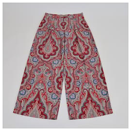 Pantalones de pierna ancha con estampado paisley rojo Etro