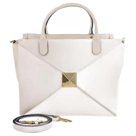 Borsa Tote Media One Stud Crema Valentino