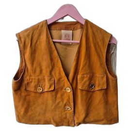 Gilet in suede caramello vintage Loewe – Raro anni 80/90