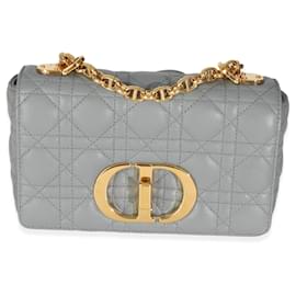 Bolsa Caro Pequena em Couro de Bezerro Azul Christian Dior