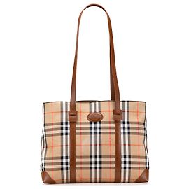 Burberry Beige Haymarket Check Canvas Tote