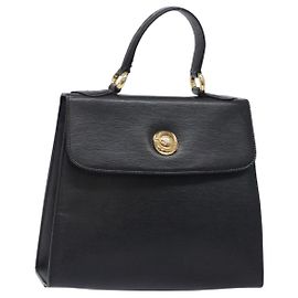 Chloé Borsa a Mano Chloe in Pelle Nera e Oro Auth BA4194
