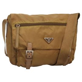 Borsa a Spalla PRADA in Nylon Marrone Argento Autentica 134382