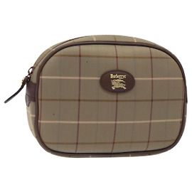 Autre Marque Bolso de lona Nova Check Burberrys Beige Dorado Auth bs27402