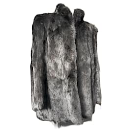 Fox fur coat black - Autre Marque