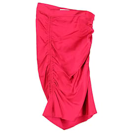 Falda mini fruncida con cordón GCDS en viscosa rosa