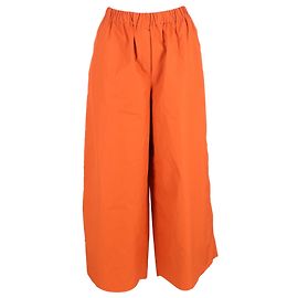 Max Mara Navigli Palazzo-Hose aus orangefarbenem Baumwoll-Popeline