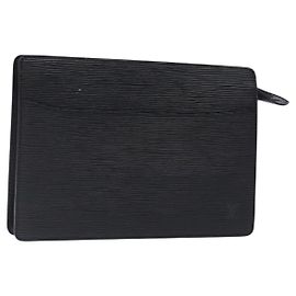 LOUIS VUITTON Epi Pochette Uomo Borsa Clutch Nera M52522 LV Auth ki5816