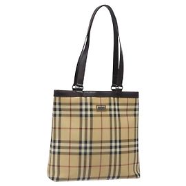 BURBERRY Nova Check Tote Bag aus PVC Beige Auth BA4094