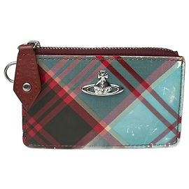 Tarjetero de cuero multicolor a cuadros Vintage Vivienne Westwood