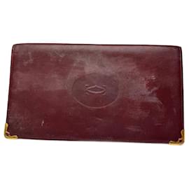 Vintage Cartier Leather Card a holder Burgundy