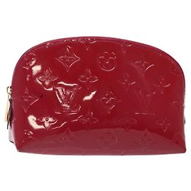 LOUIS VUITTON Monogram Vernis Pochette Cosmetic Rose Indian M90009 Auth 134589