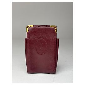 Porte-téléphone en cuir Cartier vintage bordeaux
