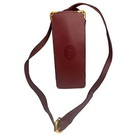 Borsa a spalla in pelle vintage Cartier mini bordeaux