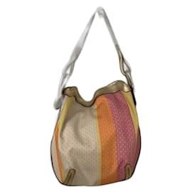 Borsa a Spalla Loewe Tela Stampata Arancione Beige Rosa