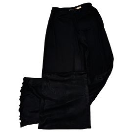 Pantalon en polyester vintage Fendi Roma M noir