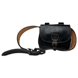 Vintage Courreges Ledergürtel Tasche schwarz