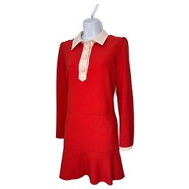 See by Chloé Kleid in Rot mit weißen Akzenten