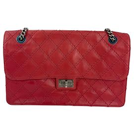 Borsa Jumbo Flap CC Crave Reissue in Pelle di Vitello Rosso Chiaro di Chanel